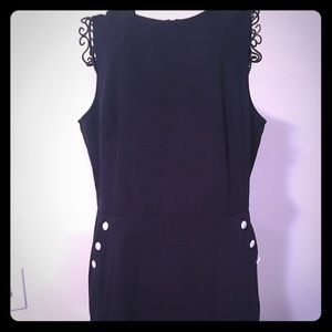 Loft Navy Blue Dress with Pearl Buttons!